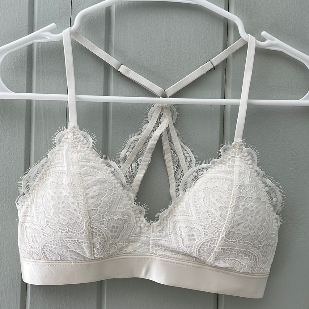 XS white racer back bralette